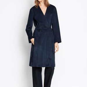 VINCE Navy Lamb Suede Coat